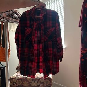 Red buffalo plaid overshirt